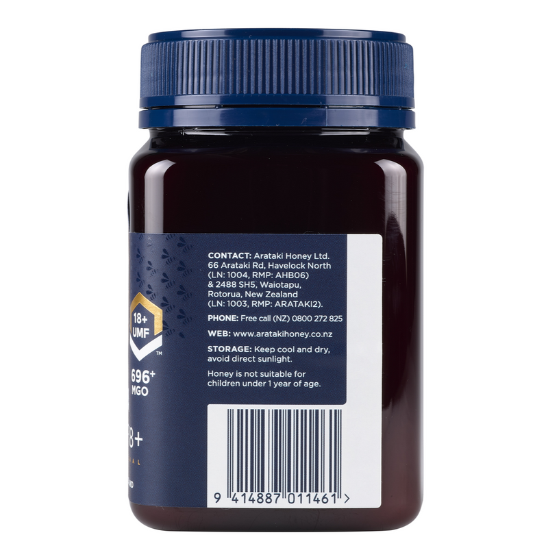 ARATAKI Manuka Honey UMF 18+, MGO 693 mg/kg, 500g