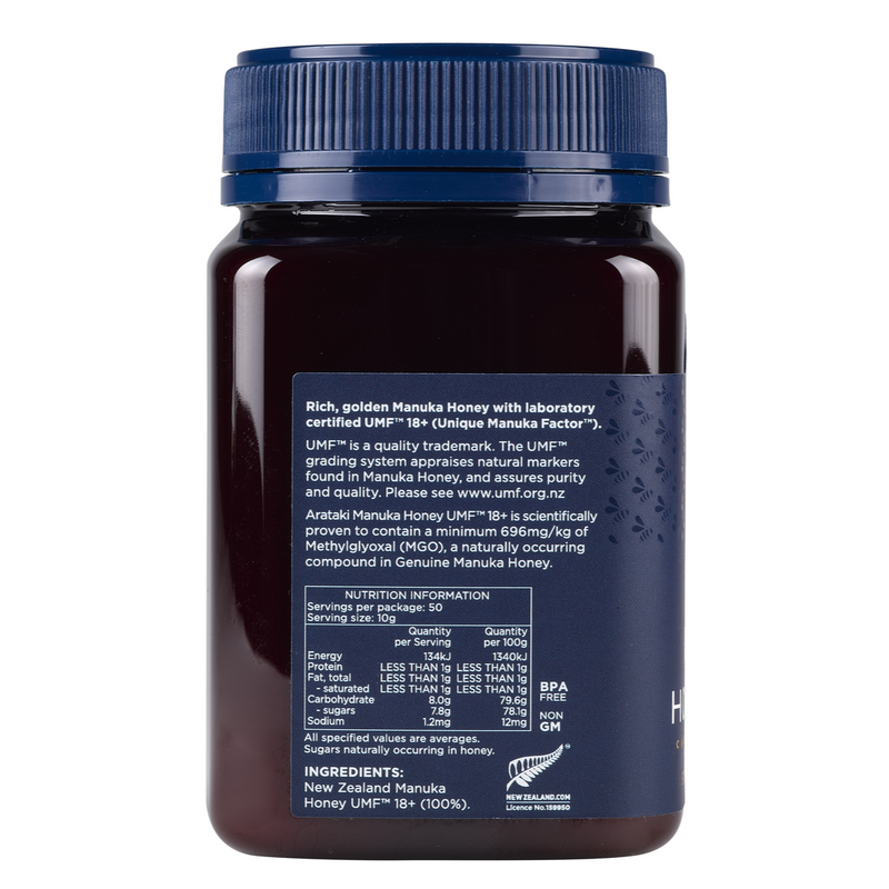 ARATAKI Manuka Honey UMF 18+, MGO 693 mg/kg, 500g