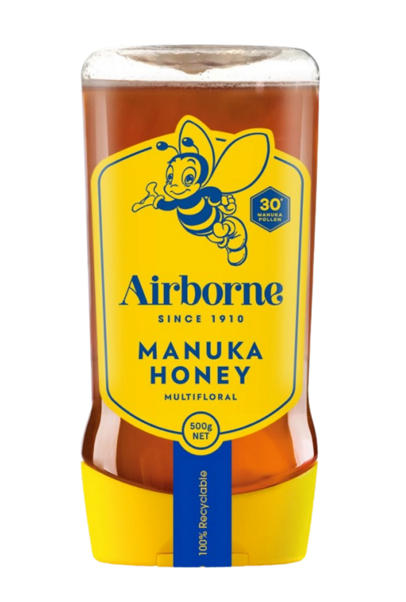 Airborne manuka 30+ multifloral honey squeeze, 500g